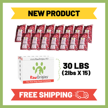 Load image into Gallery viewer, Raw Origins - BARFF - Prey Model Raw 80/10/10 Beef 2lbs (30lbs Box) - FREE SHIPPING