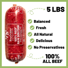 Load image into Gallery viewer, Raw Origins - 100% All Beef - 5lbs (30lbs Box) - FREE SHIPPING
